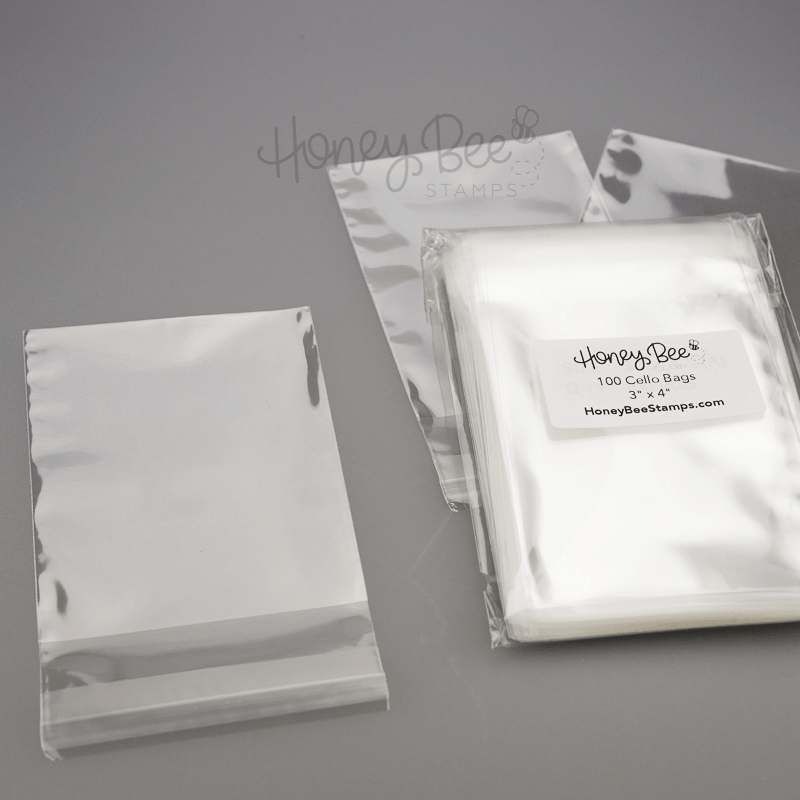 Crystal Clear Cello Bags 100 Pk - 3x4 - Honey Bee Stamps