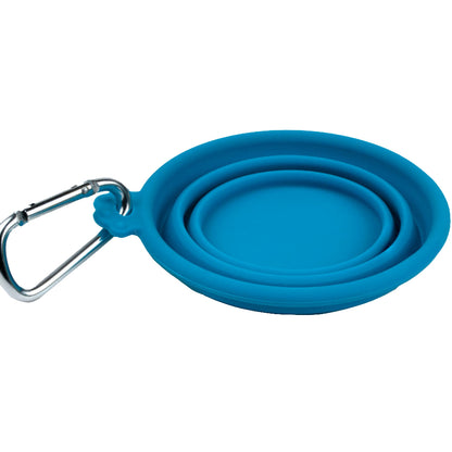 Mini Collapsible Silicone Water Bowl 250ml by SilverBrush - Teal