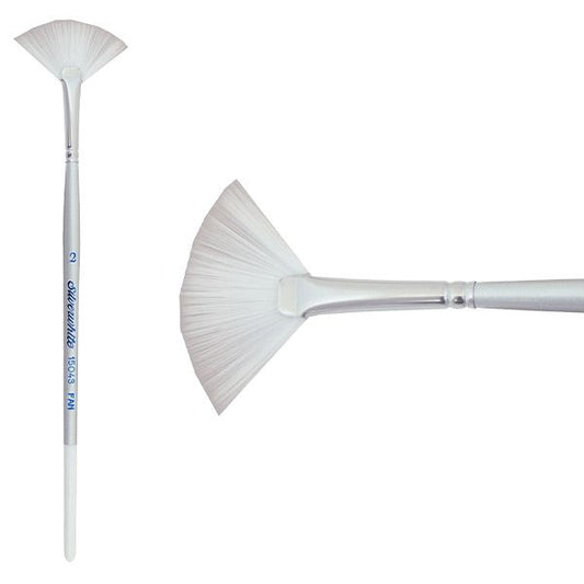 Silverwhite® Short Handle Foundation Watercolor Fan Brush Size 2
