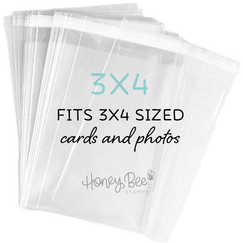 Crystal Clear Cello Bags 100 Pk - 3x4 - Honey Bee Stamps