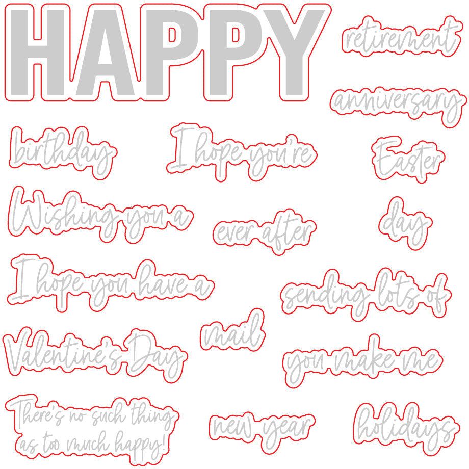 Happy Happy Happy - Honey Cuts - Honey Bee Stamps