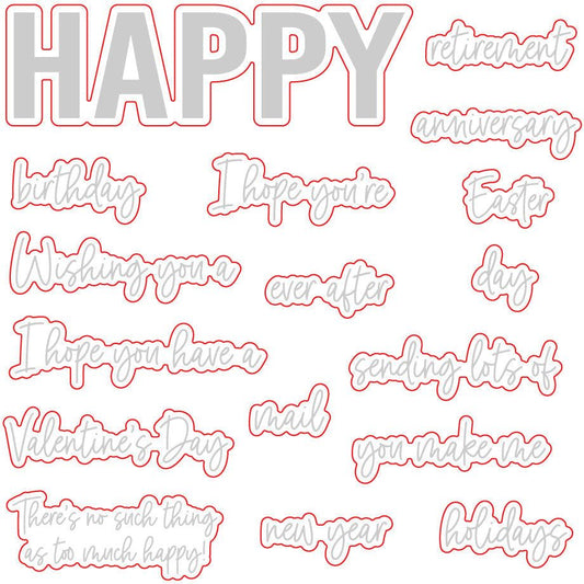 Happy Happy Happy - Honey Cuts - Honey Bee Stamps